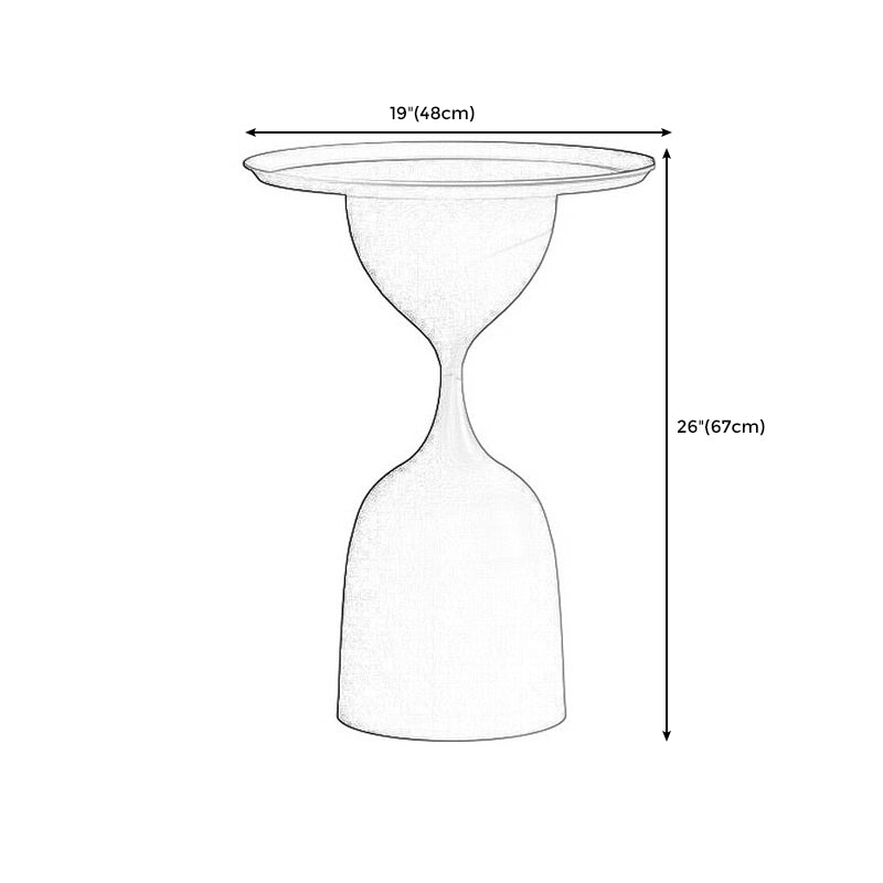 17.7"/26.3" Tall Metal Pedestal End Table Round Tray Top Side End Table