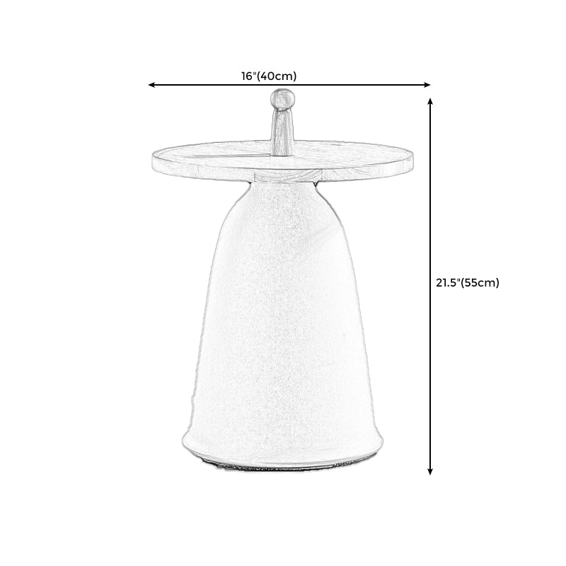 17.7"/21.6" Tall Mental Pedestal End Table Wood Round Side End Table
