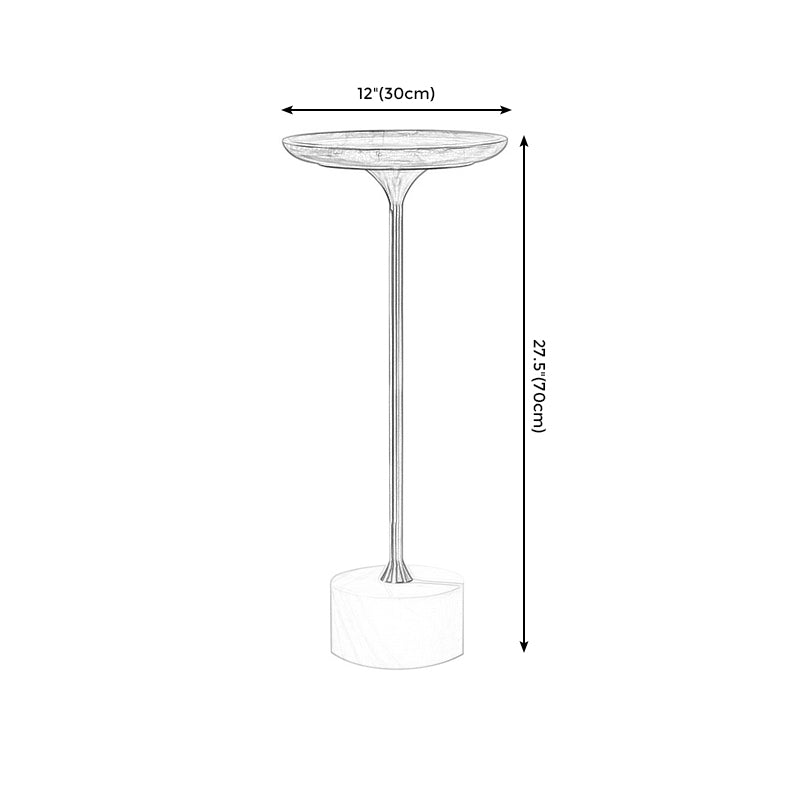 23.6"/27.5" Tall Marble Pedestal Side Table Wood Round Side End Table