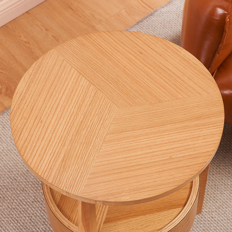 19.6"/23.6"/31.4" Tall 3 Legs End Table Solid Wood Round Side End Table with Drawer