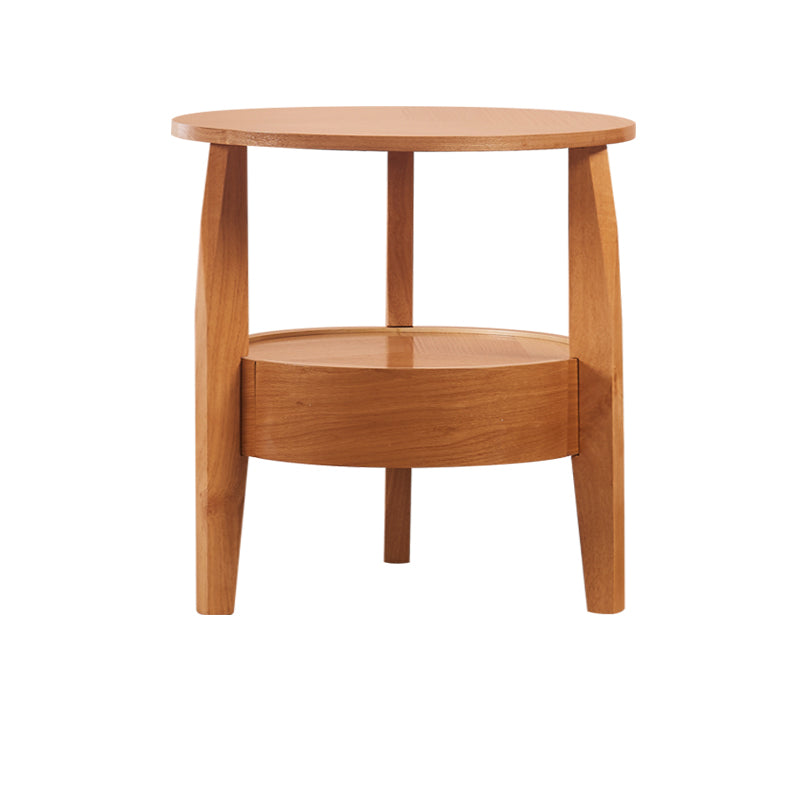 19.6"/23.6"/31.4" Tall 3 Legs End Table Solid Wood Round Side End Table with Drawer