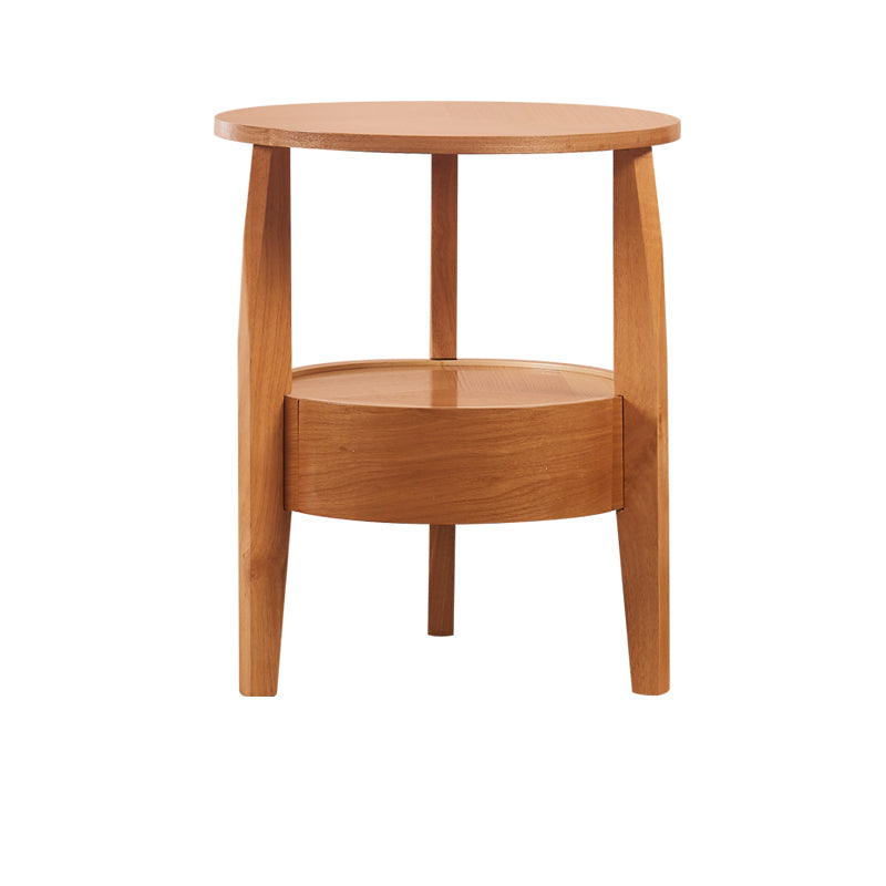 19.6"/23.6"/31.4" Tall 3 Legs End Table Solid Wood Round Side End Table with Drawer