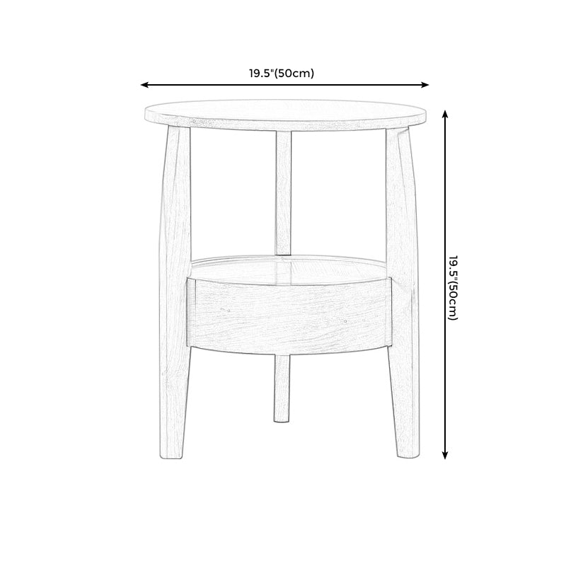 19.6"/23.6"/31.4" Tall 3 Legs End Table Solid Wood Round Side End Table with Drawer