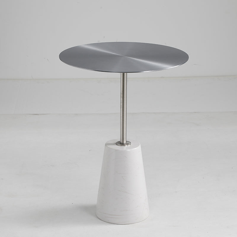 Contemporary  Pedestal End Table Metal Side Table  for Bedroom