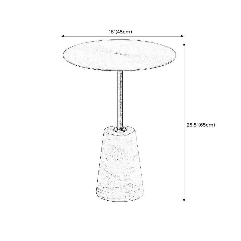 Contemporary  Pedestal End Table Metal Side Table  for Bedroom