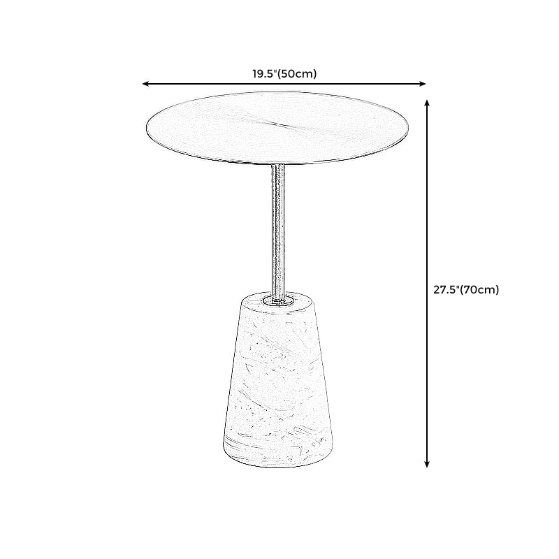 Contemporary  Pedestal End Table Metal Side Table  for Bedroom