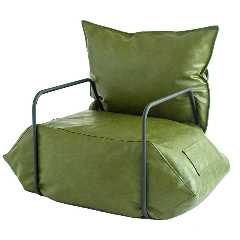 Faux Leather Chair with Square Arms and Storage Chair for Living Room