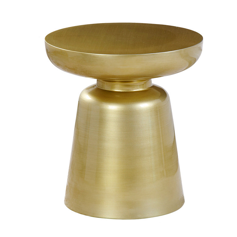 16.9"/23.6" Tall Pedestal Metal End Table Round Solid Color Side End Table