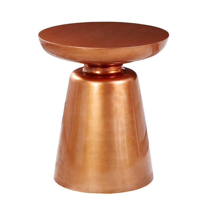 16.9"/23.6" Tall Pedestal Metal End Table Round Solid Color Side End Table