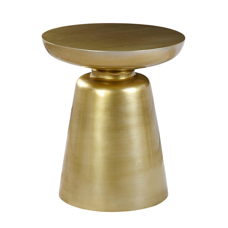 16.9"/23.6" Tall Pedestal Metal End Table Round Solid Color Side End Table