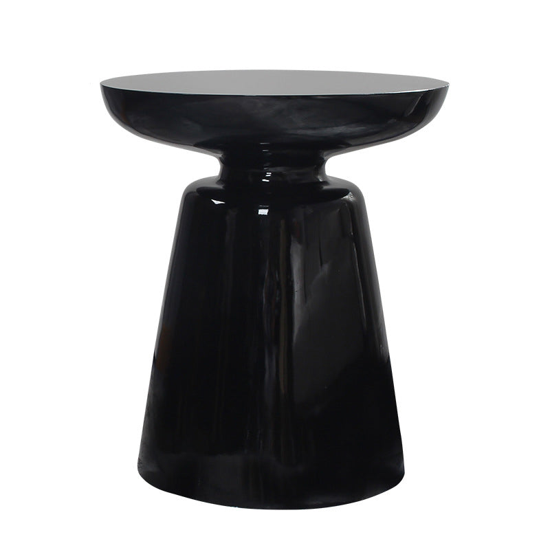 16.9"/23.6" Tall Pedestal Metal End Table Round Solid Color Side End Table