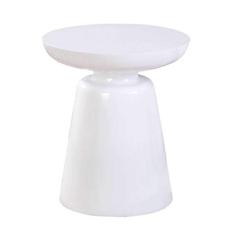 16.9"/23.6" Tall Pedestal Metal End Table Round Solid Color Side End Table
