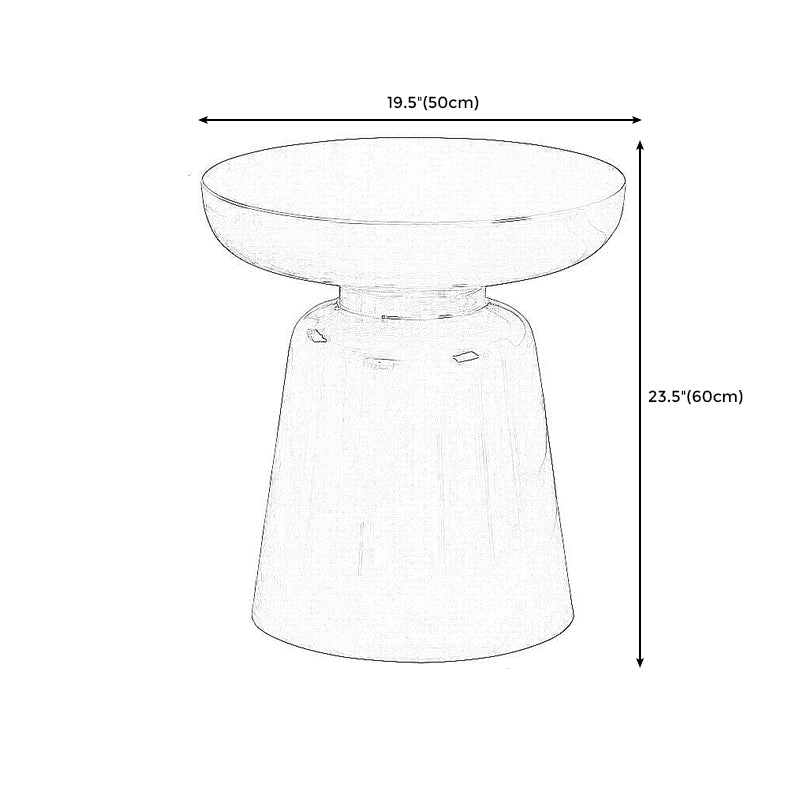 16.9"/23.6" Tall Pedestal Metal End Table Round Solid Color Side End Table