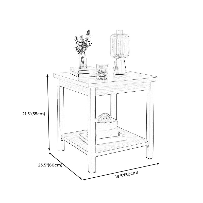 Wooden  Storage End Table  Modern 4 Legs Side Table  for Living Room