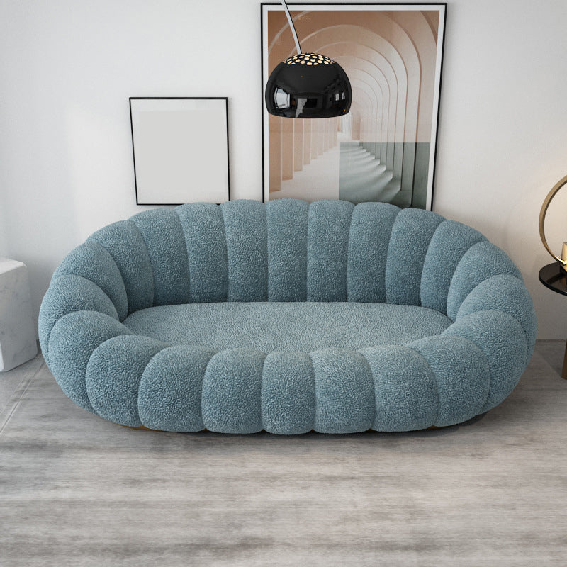 Contemporary Wool Sofa with Swen Pillow Back for Living Room