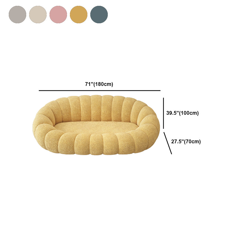 Contemporary Wool Sofa with Swen Pillow Back for Living Room