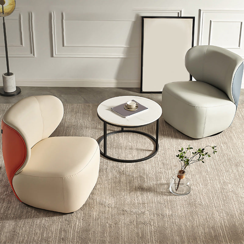 Bedroom Cotton Armless with Fabric Seat Fixed Back Accent Room Chair