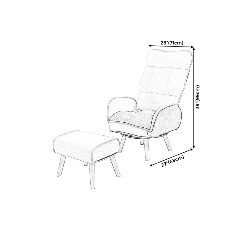 29.13"W Accent Chair Polyester Twill Lounge Chair with Basic Four Legs and Pillow Back