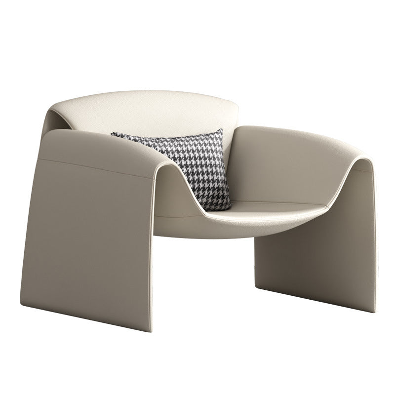 Solid Color Lounge Chair with a Headrest, Modern Accent Chair
