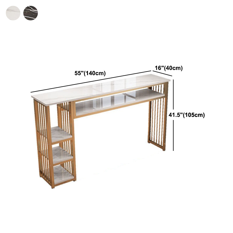 Contemporary Bistro Bar Desk Storage Indoor Double Pedestal Bistro Bar Table