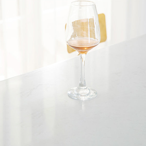Marble Footrest Cocktail Bar Table Contemporary White and Gold Rectangle Counter Table