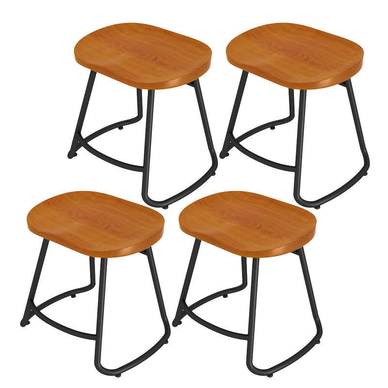Modern Contoured Seat Counter Stool Solid Wood Backless Counter-height Stool