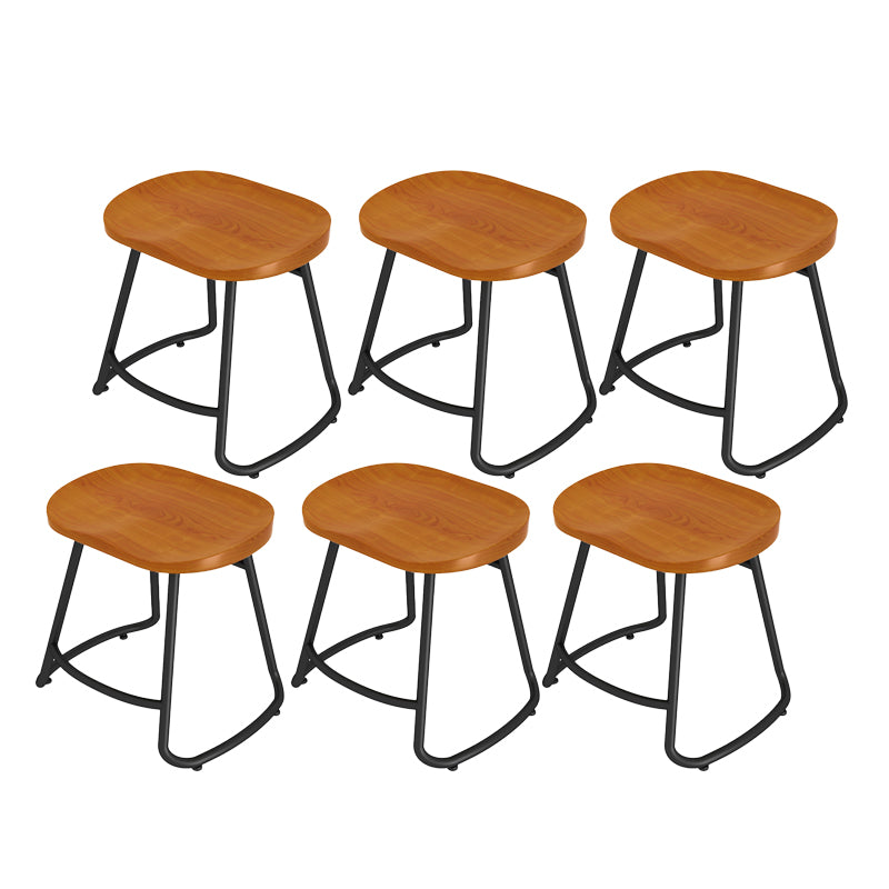 Modern Contoured Seat Counter Stool Solid Wood Backless Counter-height Stool