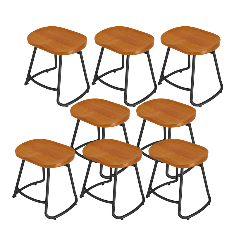 Modern Contoured Seat Counter Stool Solid Wood Backless Counter-height Stool