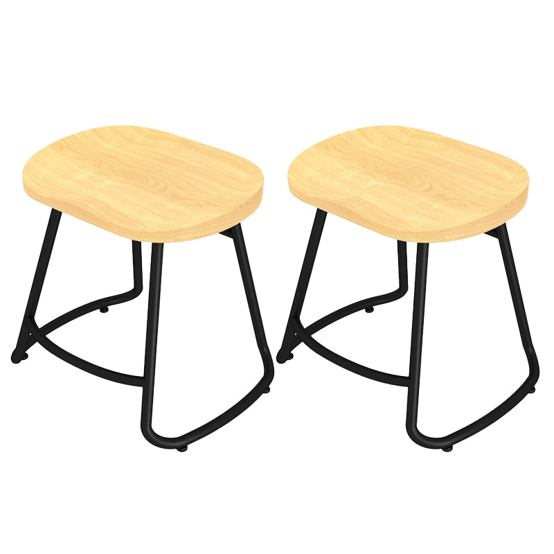 Modern Contoured Seat Counter Stool Solid Wood Backless Counter-height Stool