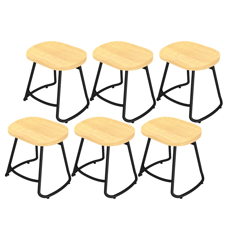 Modern Contoured Seat Counter Stool Solid Wood Backless Counter-height Stool