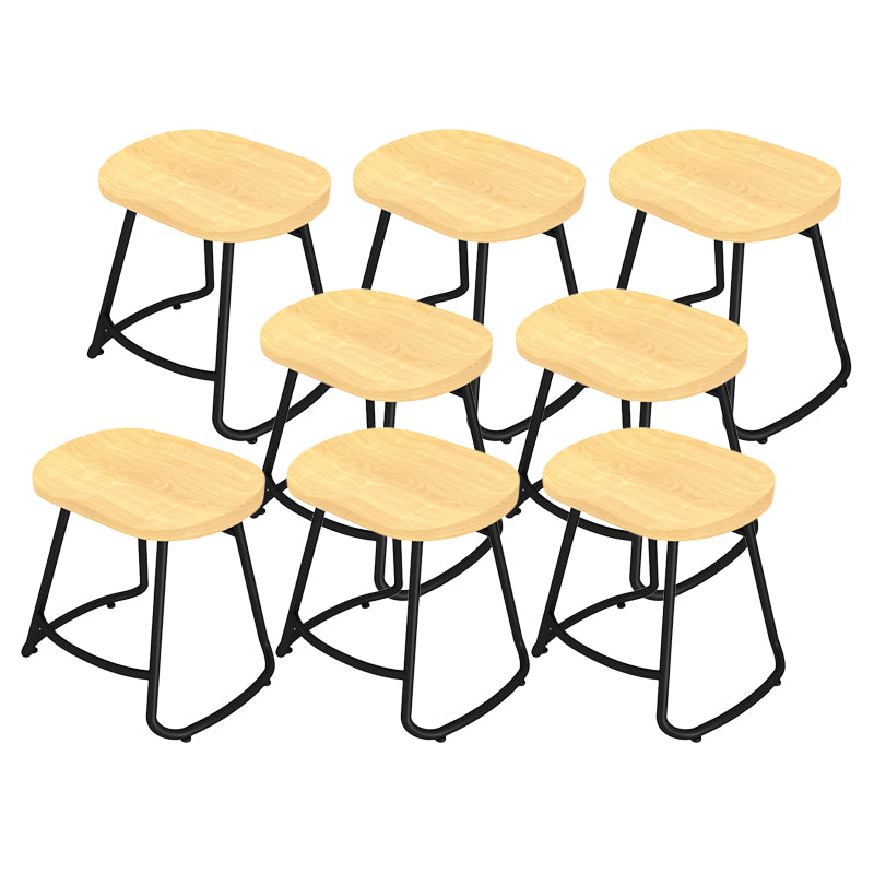 Modern Contoured Seat Counter Stool Solid Wood Backless Counter-height Stool