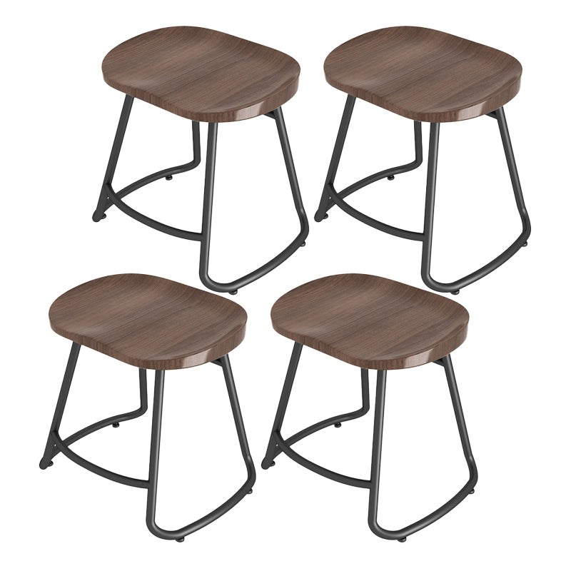 Modern Contoured Seat Counter Stool Solid Wood Backless Counter-height Stool