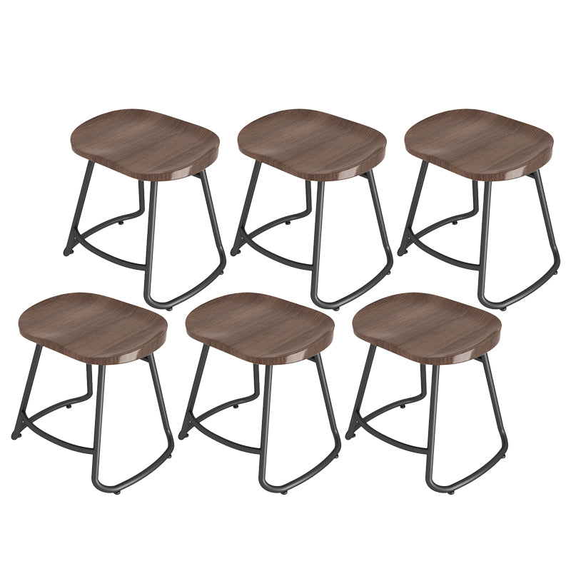 Modern Contoured Seat Counter Stool Solid Wood Backless Counter-height Stool