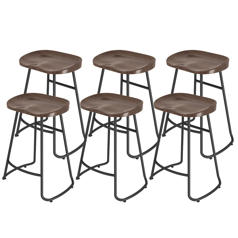 Modern Contoured Seat Counter Stool Solid Wood Backless Counter-height Stool