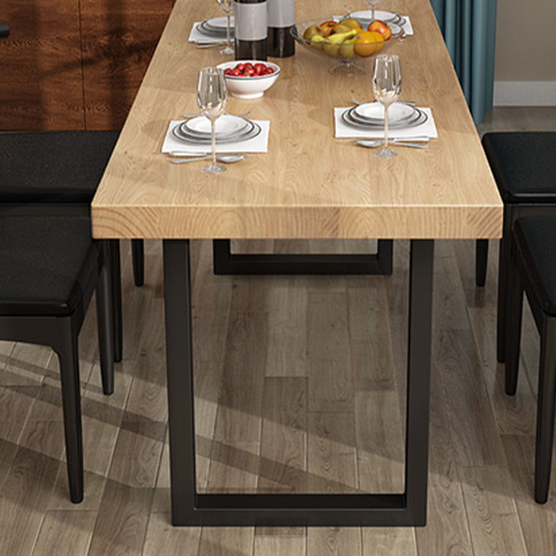 Industrial Natural Dining Site Table Rectangle Metal Sled Dining Table