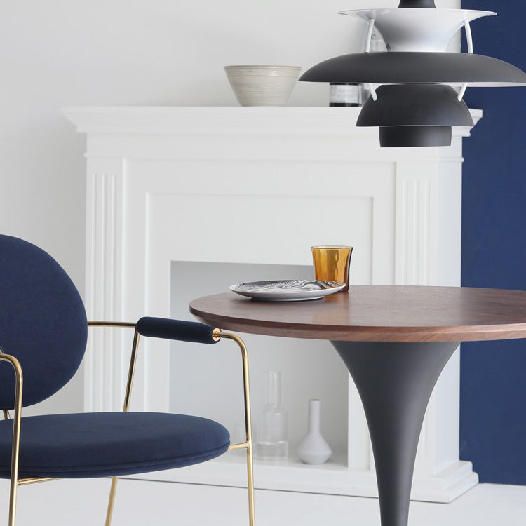 Contemporary Casual Dining Table Round Top Dinner Table Kitchen Home