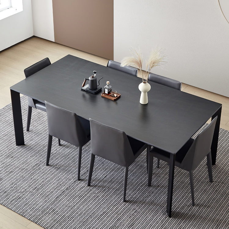 Rectangle Stone Dining Table Contemporary Metal 4 Legs Dining Table