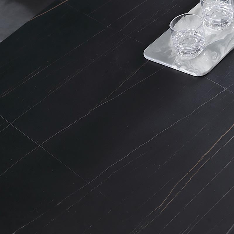 Simple Stone Top Dinette Table Metal Base Dining Table for Living Room