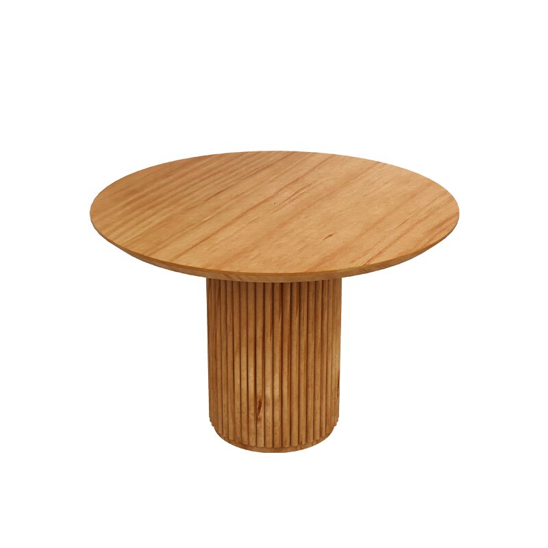 Modern Pedestal Casual Dining Table Solid Wood Round Dinner Room Kitchen Table