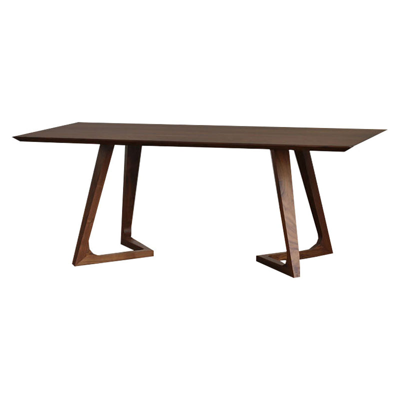 Rectangle Dining Table with Double Pedestal Modern Pine Wood Table for Restaurant