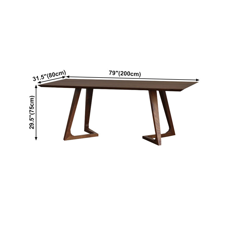 Rectangle Dining Table with Double Pedestal Modern Pine Wood Table for Restaurant