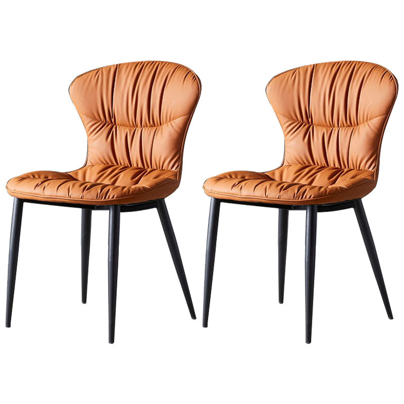 Industrial Metal Armless Chair Solid Back Dining Kitchen Room Chair