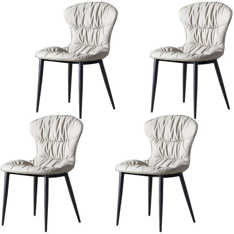 Industrial Metal Armless Chair Solid Back Dining Kitchen Room Chair