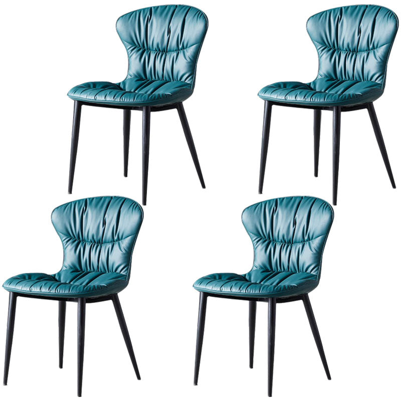 Industrial Metal Armless Chair Solid Back Dining Kitchen Room Chair