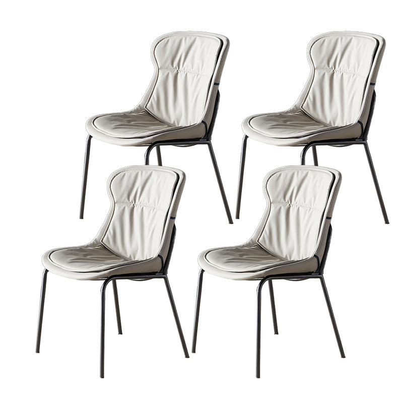 Metal Industrial Armless Chair Dining Kitchen Room Parsons Chair
