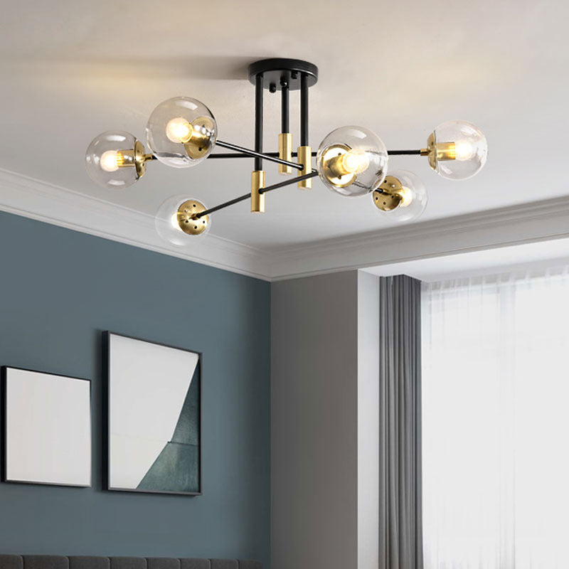 Ball Glass Shade Ceiling Light Modern Bedroom Ceiling Lamp Fixture
