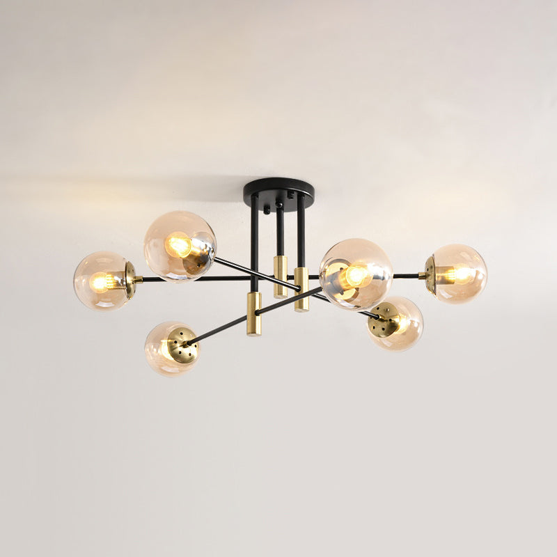 Ball Glass Shade Ceiling Light Modern Bedroom Ceiling Lamp Fixture