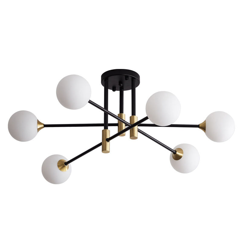 Ball Glass Shade Ceiling Light Modern Bedroom Ceiling Lamp Fixture