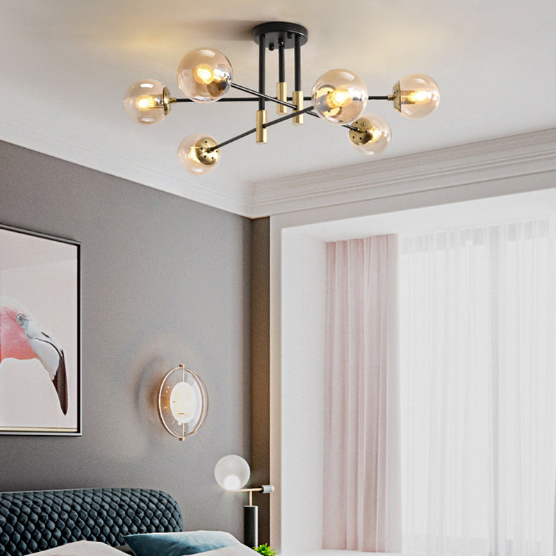 Ball Glass Shade Ceiling Light Modern Bedroom Ceiling Lamp Fixture