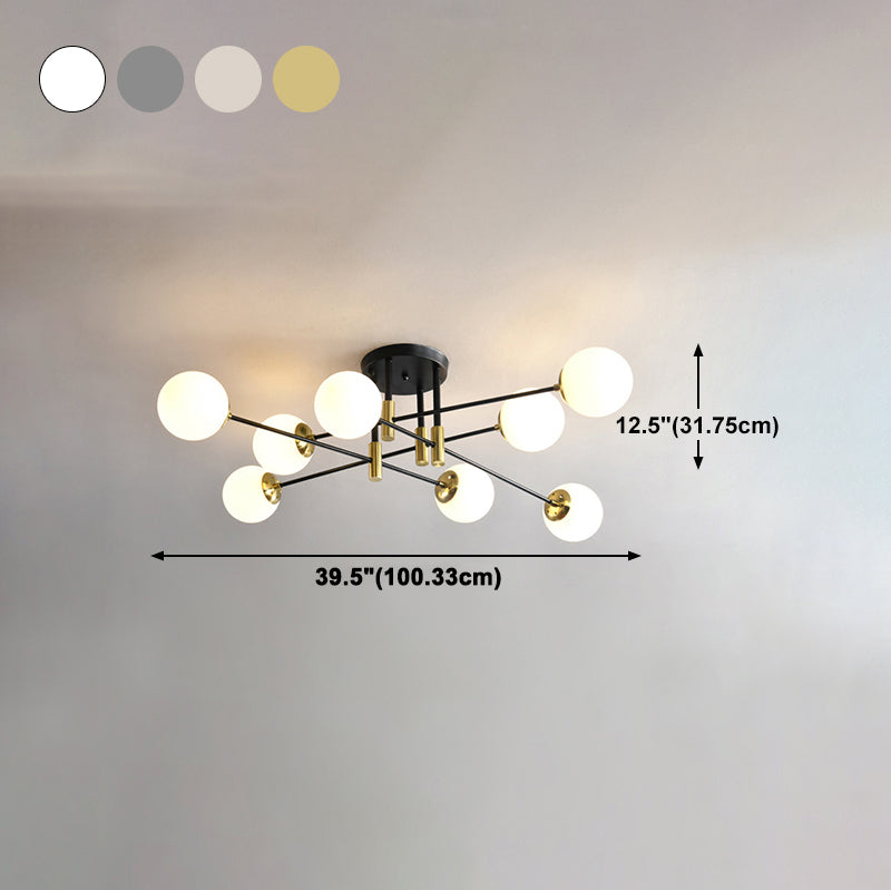 Ball Glass Shade Ceiling Light Modern Bedroom Ceiling Lamp Fixture